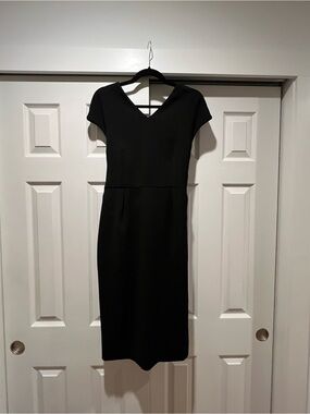Bottega Veneta Black V-Neck Midi Dress